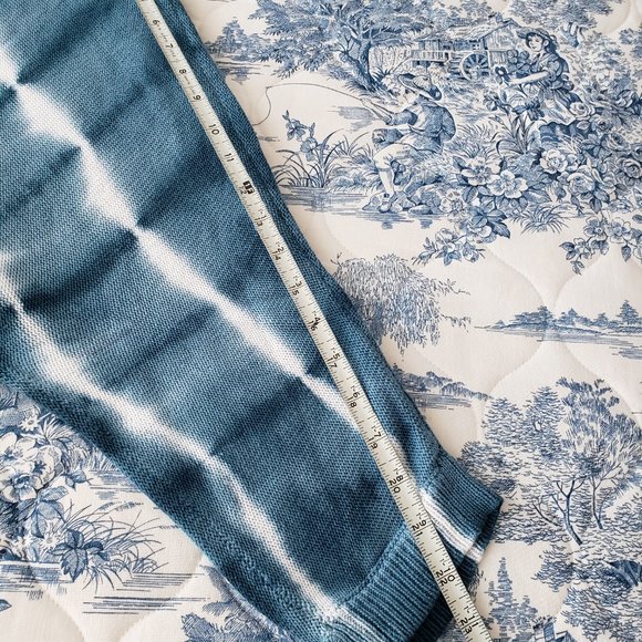 Torrid Tie Dye Open Front 3/4 Dolman Sleeve Blue Long Cardigan - Picture 10 of 12